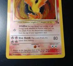 Pokemon 1999 WOTC Fossil Set Moltres Card Holo Rare 12/62 Lightly Played - Image 3