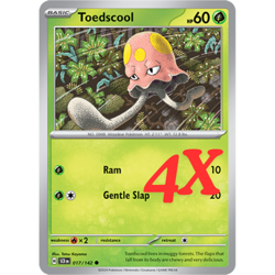 4X Pokemon TCG Toedscool 017/142 S&V Stellar Crown Regular Card English 2024 NM - Image 1