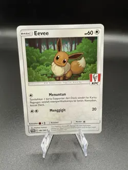 US Seller KFC Eevee 186/SM-P Indonesian Chaki Kids Promo Pokemon Card M/NM Stamp - Image 1