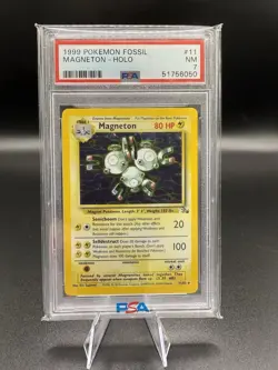 Magneton Holo 11/62 Fossil Ultra Rare WOTC 1999 Pokemon Card PSA 7 - Image 1