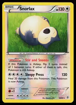 Snorlax 80/106 Rare XY - Flashfire Reverse Holo Pokemon Card - Image 1
