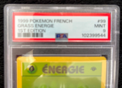 1999 Pokemon French 1st Edition Grass Energie PSA Mint 9 Card #99 - Image 2