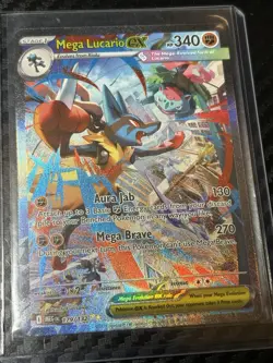 Mega Lucario Ex Alternate Art 179/132 Mega Evolution Secret Rare Pokemon Card NM - Image 3