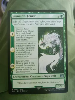 Summon: Fenrir U MTG Final Fantasy M/NM, English MINT Never Played #0203 (FIN) - Image 1