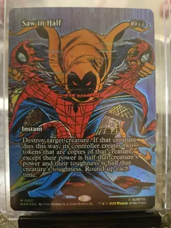 Magic The Gathering Spider-Man #21 Saw In Half Borderless Foil Instant - Image 1