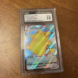 2021 Pokemon Celebrations Surfing Pikachu VMAX FULL ART 009/025 CGC 10 GEM MINT - Image 2