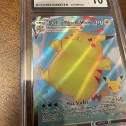 2021 Pokemon Celebrations Surfing Pikachu VMAX FULL ART 009/025 CGC 10 GEM MINT - Image 5
