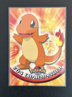 1999 Topps Pokemon Charmander #04 TV Animation Edition Black Logo - NM - Image 1