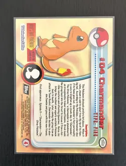 1999 Topps Pokemon Charmander #04 TV Animation Edition Black Logo - NM - Image 2