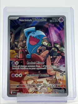 TEAM ROCKET'S WOBBUFFET 2023 POKEMON DESTINED BLACK STAR PROMO #203 Q3776 - Image 1