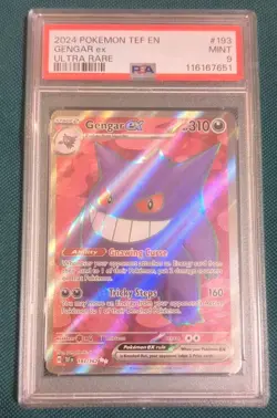 2024 POKEMON TEF EN-TEMPORAL FORCES ULTRA RARE #193 GENGAR EX PSA 9 - Image 1