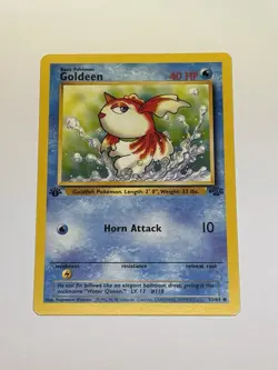 1st Edition Goldeen 53/64 Jungle Common Pokemon TCG Vintage WotC 1999 NM - Image 1