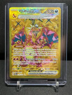 Charizard ex 228/197 Gold Hyper Rare Pokemon 2023 Obsidian Flames NM - Image 1