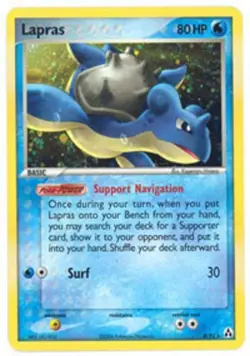 Heavily Played, English Pokemon Holo Lapras - 8/92 - Holo Rare EX Legend Maker - Image 1