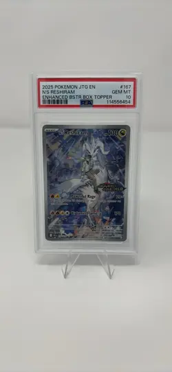 N's Reshiram Journey Together Stamped 167/159 SV09 Box Topper Promo Card PSA 10 - Image 1