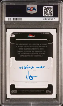 2023 TOPPS FINEST STAR WARS SKETCH CARDS THE ARMORER VERONICA LOURO PSA 8 - Image 2