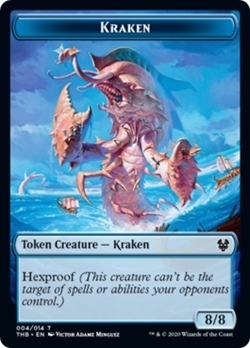 KRAKEN TOKEN x1 ~mtg NM Theros Beyond Death (#04/14) 1 card - Image 1