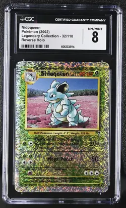 CGC 8 Nidoqueen 2002 Legendary Collection 32/110 Reverse Holo Pokemon Card - Image 1