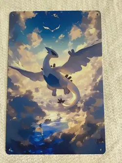 Pokemon LUGIA 249 Flying Psychic V 186/195 Metal WALL DECOR Full Art TCG Card - Image 1