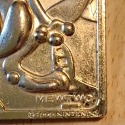 1999 MewTwo Pokemon 24K Gold Plated Trading card Limited Edition Burger King - Image 3