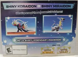 Shiny Miraidon Koraidon Code GameStop Pokemon - Physical PROMO Card- Unused Code - Image 1