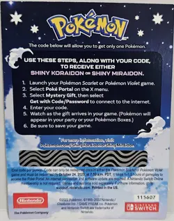 Shiny Miraidon Koraidon Code GameStop Pokemon - Physical PROMO Card- Unused Code - Image 2