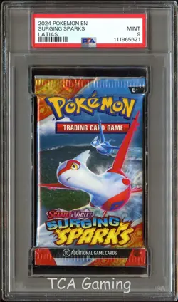 PSA 9 MINT Surging Sparks (Latias Art) SEALED Pokemon Card Booster Pack CS3-621 - Image 1