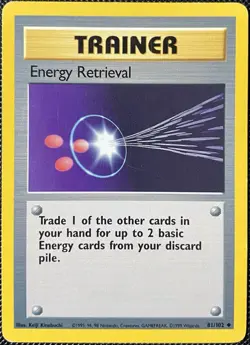 Energy Retrieval 081/102 Base Set Regular - Pokemon Card - Image 1