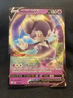 Indeedee V Ultra Rare 039/072 Shining Fates NM Pokemon Card - Image 1