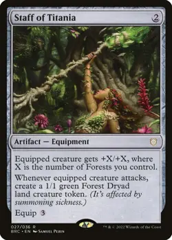 Staff of Titania Foil (027) The Brothers' War Commander BRC MTG Magic - Image 1