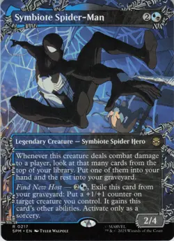 Symbiote Spider-Man (Borderless) R Marvel's Spider-Man 217 NM MTG - Image 1