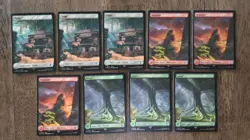 MTG Magic the Gathering Final Fantasy NM Surge Foil Lands Miscut See Pics - Image 1