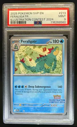 2023-25 Pokemon SV BSP Feraligatr Illustration Contest 2024 #213 PSA 9 - Image 1