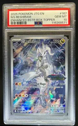 2025 Pokemon SV Journey Together JTG EN N's Reshiram Promo Cards #167/159 PSA 10 - Image 1