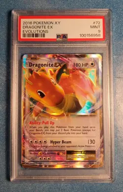 2016 Pokemon XY Evolutions Dragonite EX #72 PSA 9 NEAR MINT - Image 1