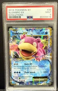 2016 Pokemon XY Evolutions 26/108 Slowbro EX PSA 9 - Image 1