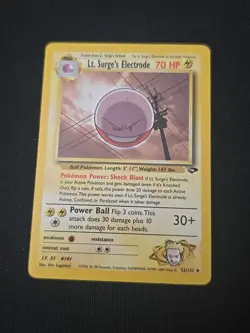 Lt. Surge's Electrode 52/132 Gym Challenge Regular WOTC Vintage Pokemon TCG LP - Image 1