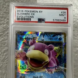 2016 POKEMON XY EVOLUTIONS #26 SLOWBRO EX - PSA 9 MINT - Image 2