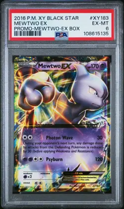 2016 Pokemon Mewtwo EX XY183 Mewtwo EX Box Promo PSA 6 -35 - Image 1