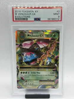 Pokemon 2016 XY Evolutions M VENUSAUR EX #2 PSA 9 - Image 1