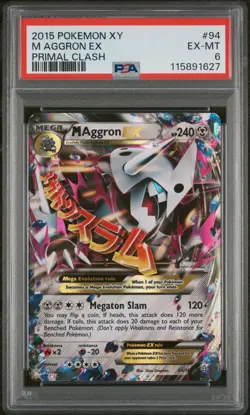 2015 POKEMON XY PRIMAL CLASH M AGGRON EX #94 PSA 6 EX #115891627 - Image 1