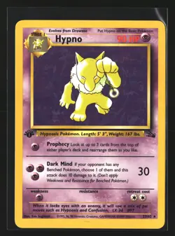 Pokemon HYPNO 23/62 1st Edition (1999 Fossil) LP/Light Play - Image 1
