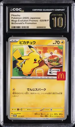 2025 POKEMON JAPANESE MEGA EVOLUTION MCDONALD'S PROMO PIKACHU CGC 10 PRISTINE - Image 1