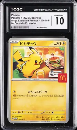 2025 POKEMON JAPANESE MEGA EVOLUTION MCDONALD'S PROMO PIKACHU CGC 10 GEM MINT - Image 1