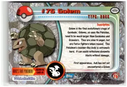 1999 Pokemon Topps TV #76 Golem A1888 - Image 2