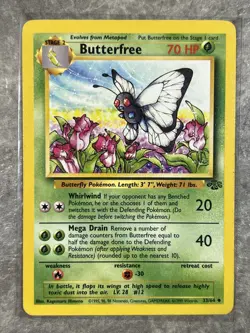 Butterfree 33/64 Pokemon TCG Jungle Vintage 1999 WOTC Regular (Moderate Play) - Image 1
