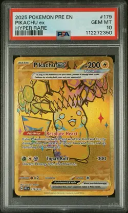 Pokemon Pikachu ex Prismatic Evolutions Hyper Rare #179 PSA 10 Gem Mint 💎 - Image 3