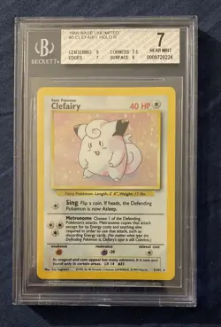 1999 Pokemon Base Set Unlimited CLEFAIRY Holo #5 BGS 7 - Image 1