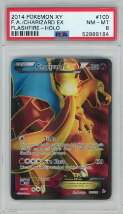 2014 Pokemon XY Flashfire Charizard EX Holo 100/106 Full Art PSA 8 - Image 1