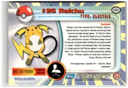 1999 Pokemon Topps TV #26 Raichu A1885 - Image 2